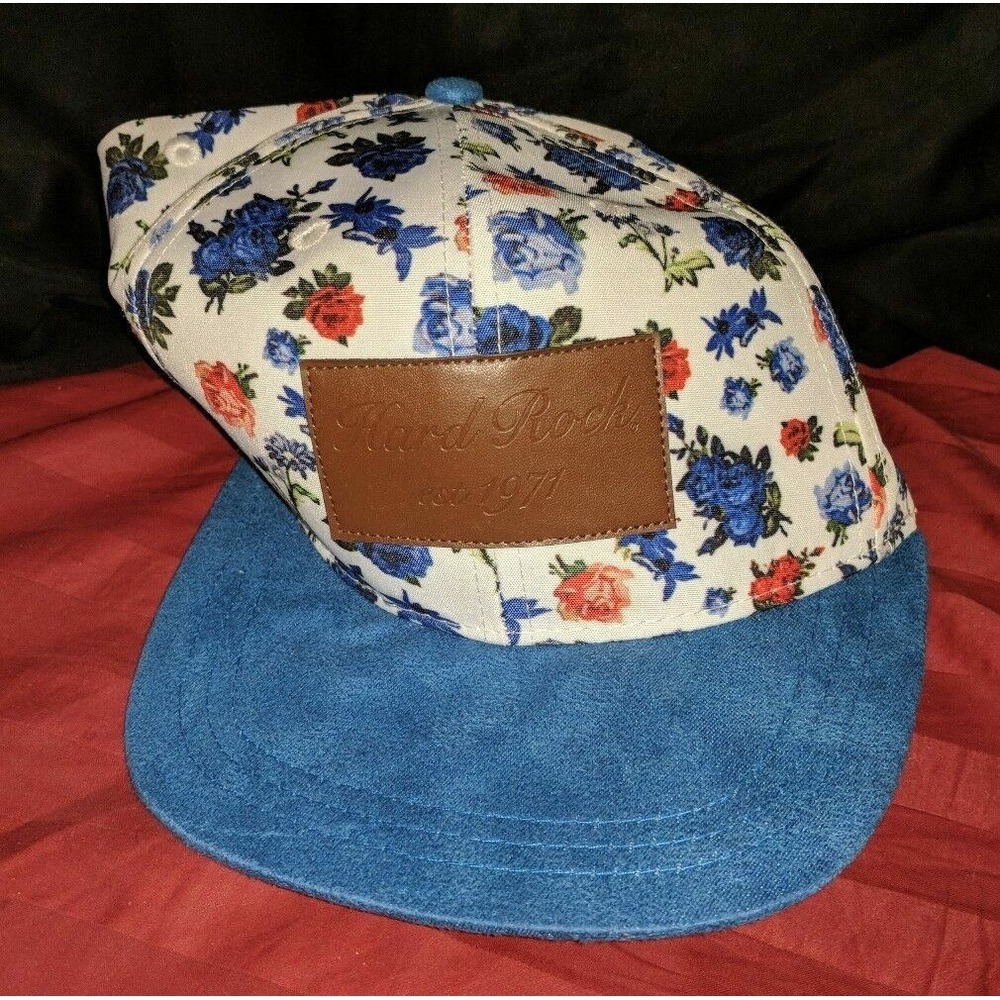 Hard Rock Cafe FLORAL SUEDE Hat Cap Tropical Strapback Adjustable BRAND NEW NWT